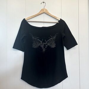 Off the shoulder free people vintage 90s graphic tee size s